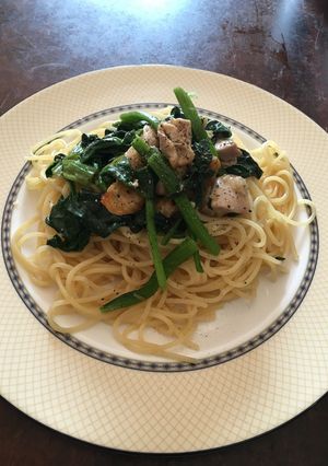 ほうれん草と鶏肉のパスタ-レシピのメイン写真
