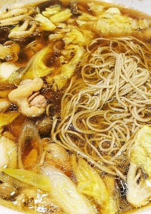 【簡単】鶏肉DEそばすき鍋-レシピのメイン写真