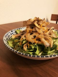 舞茸と蓮根のサラダ 柚子のドレッシング-レシピのメイン写真