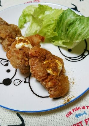 唐揚げを楽しむฅ✧カレ☆唐☆マヨ✧*-レシピのメイン写真