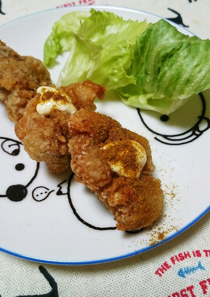 唐揚げを楽しむฅ✧カレ☆唐☆マヨ✧*-レシピのメイン写真