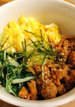 あるものde三色丼！-レシピのメイン写真