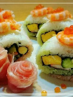 ひな祭りに*3色 ロール巻き寿司-レシピのメイン写真