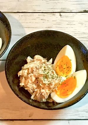 さば缶とたまねぎの柚子胡椒マヨ和え-レシピのメイン写真