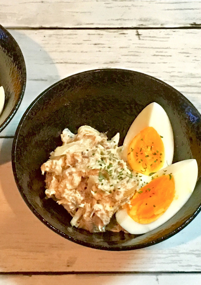 さば缶とたまねぎの柚子胡椒マヨ和え-レシピのメイン写真