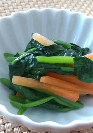 人参とほうれん草のバター味の温野菜-レシピのメイン写真