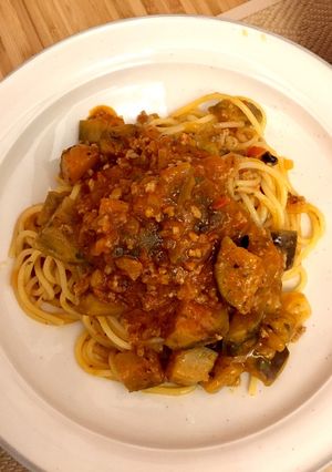 茄子たっぷりのチーズミートソースパスタ-レシピのメイン写真