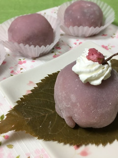 桜のクリーム大福-レシピのメイン写真