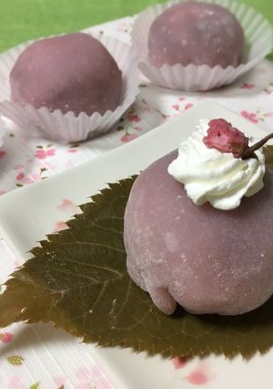 桜のクリーム大福-レシピのメイン写真