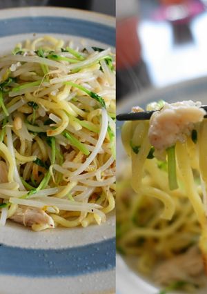 塩焼きそば★豆苗☆サラダチキン☆もやし-レシピのメイン写真