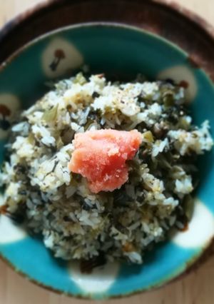 キヌア入り無添加高菜炒飯⋅明太子乗せ-レシピのメイン写真