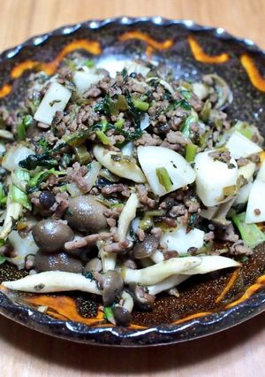 高菜と野菜のひき肉炒め-レシピのメイン写真
