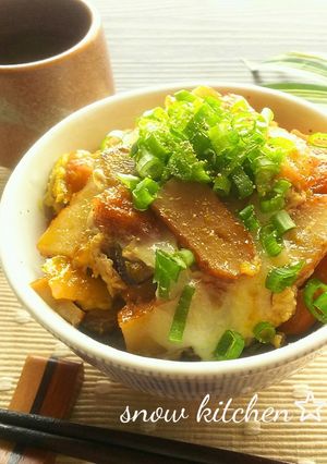 さつま揚げとごぼうの卵とじ丼-レシピのメイン写真