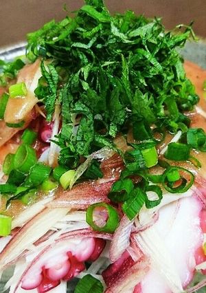 生梅ドレッシングでタコの和風カルパッチョ-レシピのメイン写真