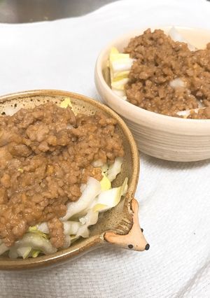 白菜の味噌そぼろあんかけ-レシピのメイン写真