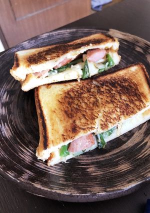 ウインナー♡フライパンでホットサンド-レシピのメイン写真