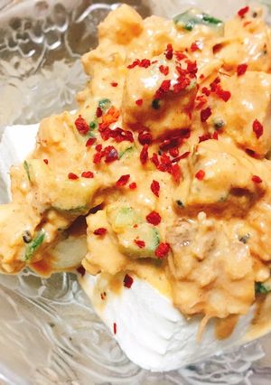 角煮アレンジ☆角煮ときゅうりのマヨやっこ-レシピのメイン写真
