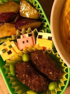 マイクラ弁当 記録用 ニワトリ ヤマネコ-レシピのメイン写真