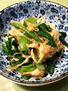 超簡単!小松菜と切り干しの麺つゆ辛子和え-レシピのメイン写真
