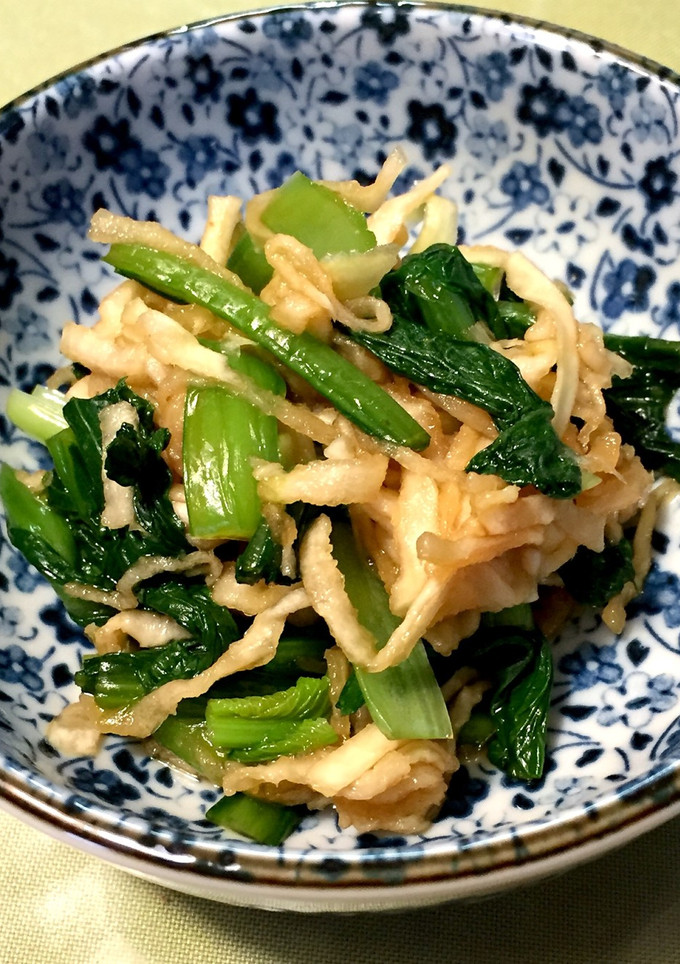 超簡単！小松菜と切り干しの麺つゆ辛子和え-レシピのメイン写真