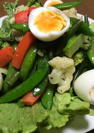 俺流！冷洋野菜とスナップエンドウのサラダ-レシピのメイン写真