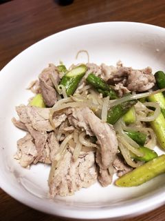 豚とアスパラの塩レモンガーリック炒め-レシピのメイン写真