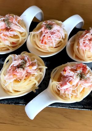 蟹とトマトのワンスプーン冷静パスタ-レシピのメイン写真