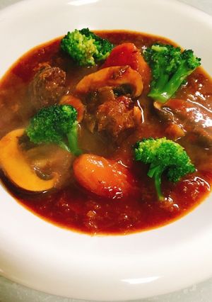 牛肉のビール煮込みブロッコリーの茎入り♪-レシピのメイン写真