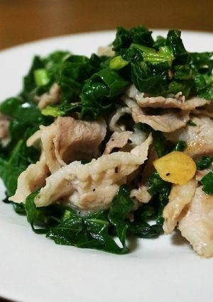 菜の花と豚肉の炒めもの-レシピのメイン写真