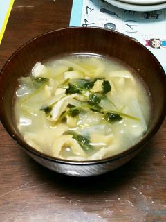 豆苗と玉ねぎのお味噌汁-レシピのメイン写真