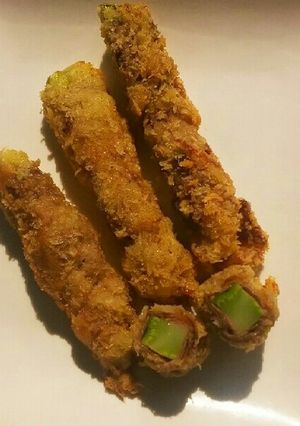 簡単!ブロッコリー茎の肉巻きフライ!-レシピのメイン写真