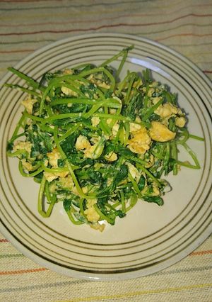 大好きな豆苗の卵炒め(^-^)v-レシピのメイン写真