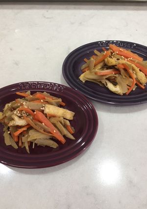 お料理教室レシピ☆②基本のきんぴらごぼう-レシピのメイン写真