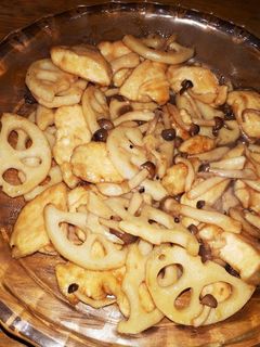 鶏胸と蓮根、しめじのお酢炒め-レシピのメイン写真
