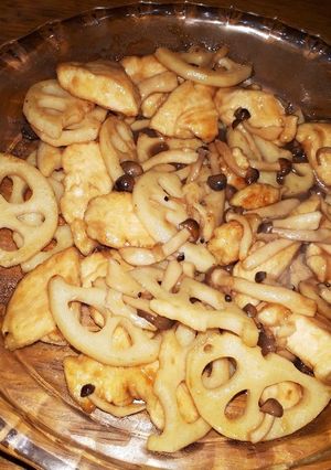 鶏胸と蓮根、しめじのお酢炒め-レシピのメイン写真