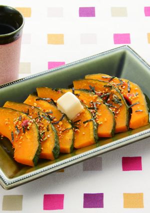レンジでかぼちゃバターのり.たまごかけ-レシピのメイン写真