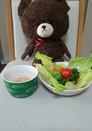 サニーレタスと小松菜のキムチ入りサラダ！-レシピのメイン写真