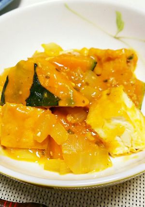 市販の麻婆豆腐の素で、麻婆かぼちゃ-レシピのメイン写真