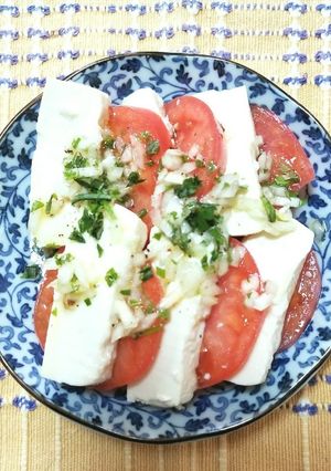 豆腐の塩麹漬けで和風カプレーゼ-レシピのメイン写真