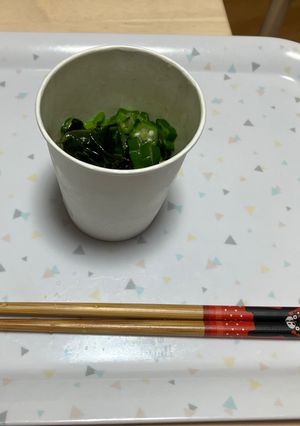 オクラとわかめの酢の物（防災レシピ）-レシピのメイン写真