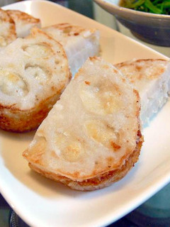 食感が面白い!レンコンの海老芋挟み揚げ-レシピのメイン写真