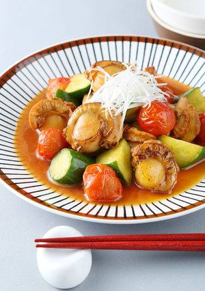 ほたてと野菜の焦がししょうゆマリネ-レシピのメイン写真
