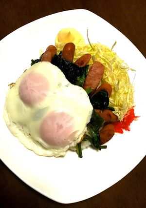 ほうれん草とウィンナーのポパイ丼-レシピのメイン写真