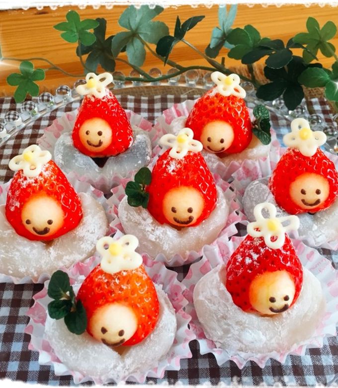 ♡いちごちゃんのいちご大福♡ by あっ君ママ♪ 【クックパッド】 簡単