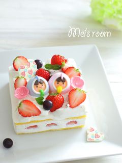 ひな祭りに^^簡単デコレーションケーキ-レシピのメイン写真