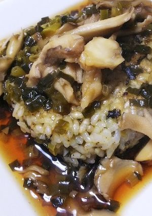 高菜焼おにぎり茸あんかけ-レシピのメイン写真