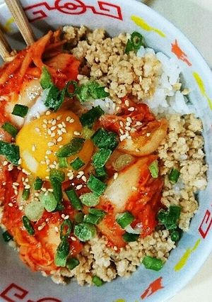 鶏そぼろキムチ丼-レシピのメイン写真
