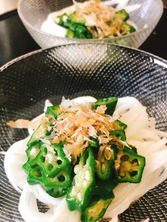 ネバネバ☆麺つゆで!オクラと長芋ソーメン-レシピのメイン写真
