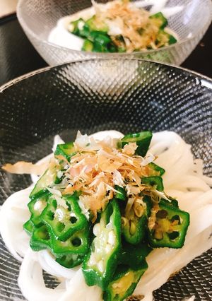ネバネバ☆麺つゆで！オクラと長芋ソーメン-レシピのメイン写真