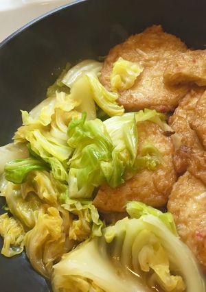 さつま揚げと春キャベツのさっと煮。-レシピのメイン写真